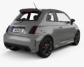 Fiat 500 Turbo 2017 3Dモデル 後ろ姿