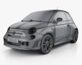 Fiat 500 Turbo 2017 3D模型 wire render