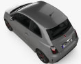 Fiat 500 Turbo 2017 Modello 3D vista dall'alto