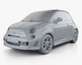 Fiat 500 Turbo 2017 3D-Modell clay render