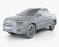 Fiat Toro 2019 3d model clay render