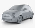 Fiat 500 2018 3d model clay render