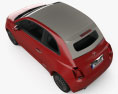 Fiat 500 C 2018 3D模型 顶视图