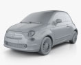 Fiat 500 C 2018 Modèle 3d clay render
