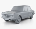 Fiat 125 1967 3D 모델  clay render