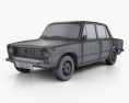 Fiat 124 1966 3D модель wire render