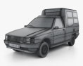 Fiat Fiorino Furgoneta 1988 Modelo 3D wire render