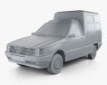 Fiat Fiorino Panel Van 2000 3d model clay render
