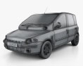Fiat Multipla 2004 3d model wire render