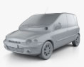 Fiat Multipla 2004 3d model clay render