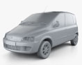 Fiat Multipla 2010 3d model clay render