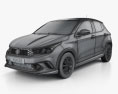 Fiat Argo HGT Opening Edition Mopar 2020 3D模型 wire render