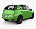 Fiat Punto TwinAir 5ドア 2012 3Dモデル 後ろ姿