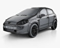 Fiat Punto TwinAir 5-Türer 2012 3D-Modell wire render