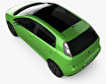 Fiat Punto TwinAir 5-Türer 2012 3D-Modell Draufsicht