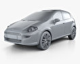 Fiat Punto TwinAir 5-Türer 2012 3D-Modell clay render