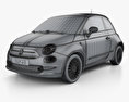 Fiat 500 with HQ interior 2018 3d model wire render