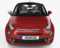 Fiat 500 with HQ interior 2018 3d model front view