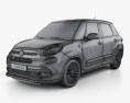 Fiat 500L hatchback 2020 3d model wire render