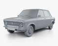 Fiat 128 1969 3d model clay render