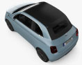 Fiat 500 la Prima France cabriolet 2022 3d model top view
