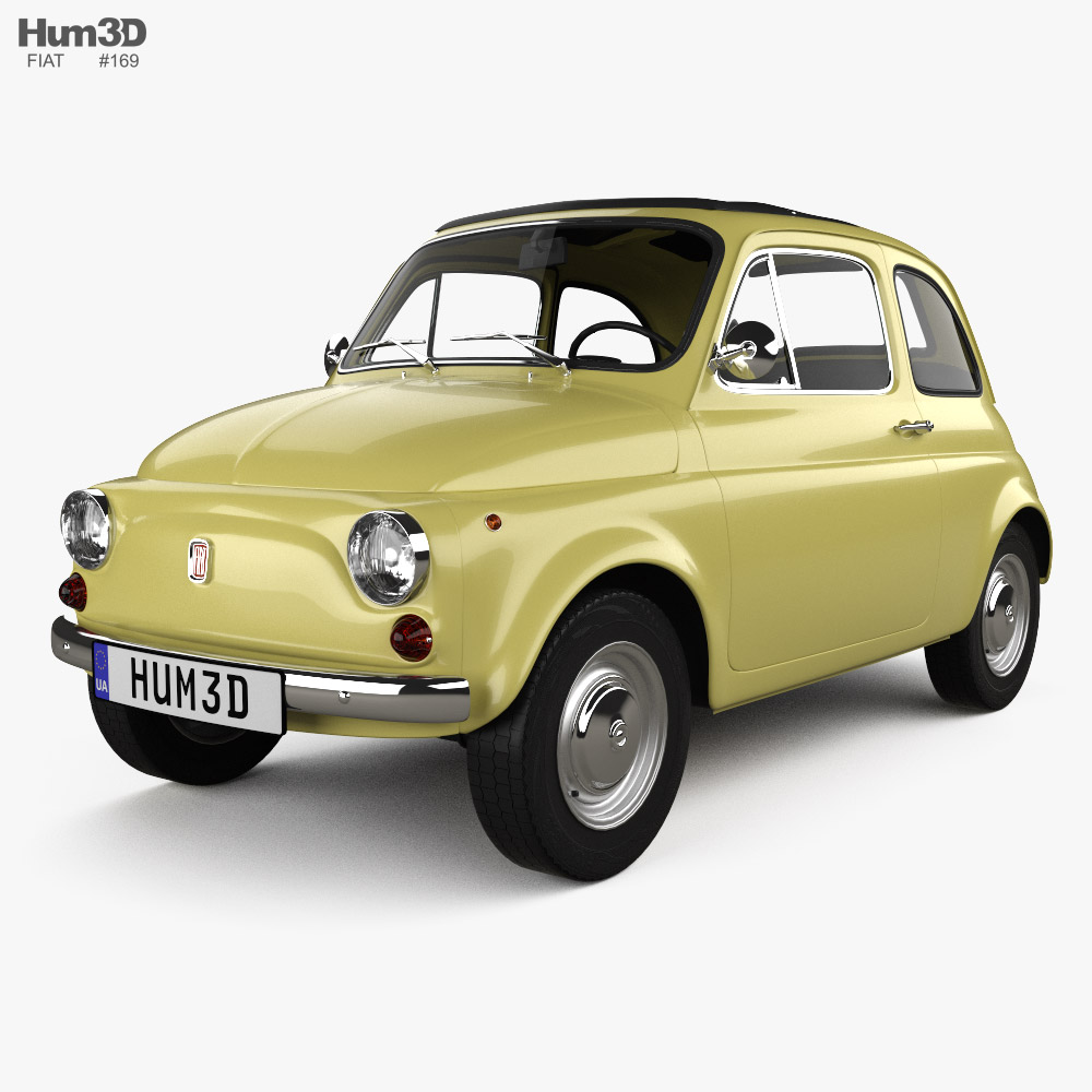 Fiat 500 带内饰 1970 3D模型