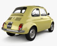 Fiat 500 with HQ interior 1970 3d model back view