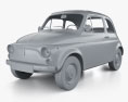 Fiat 500 인테리어 가 있는 1970 3D 모델  clay render