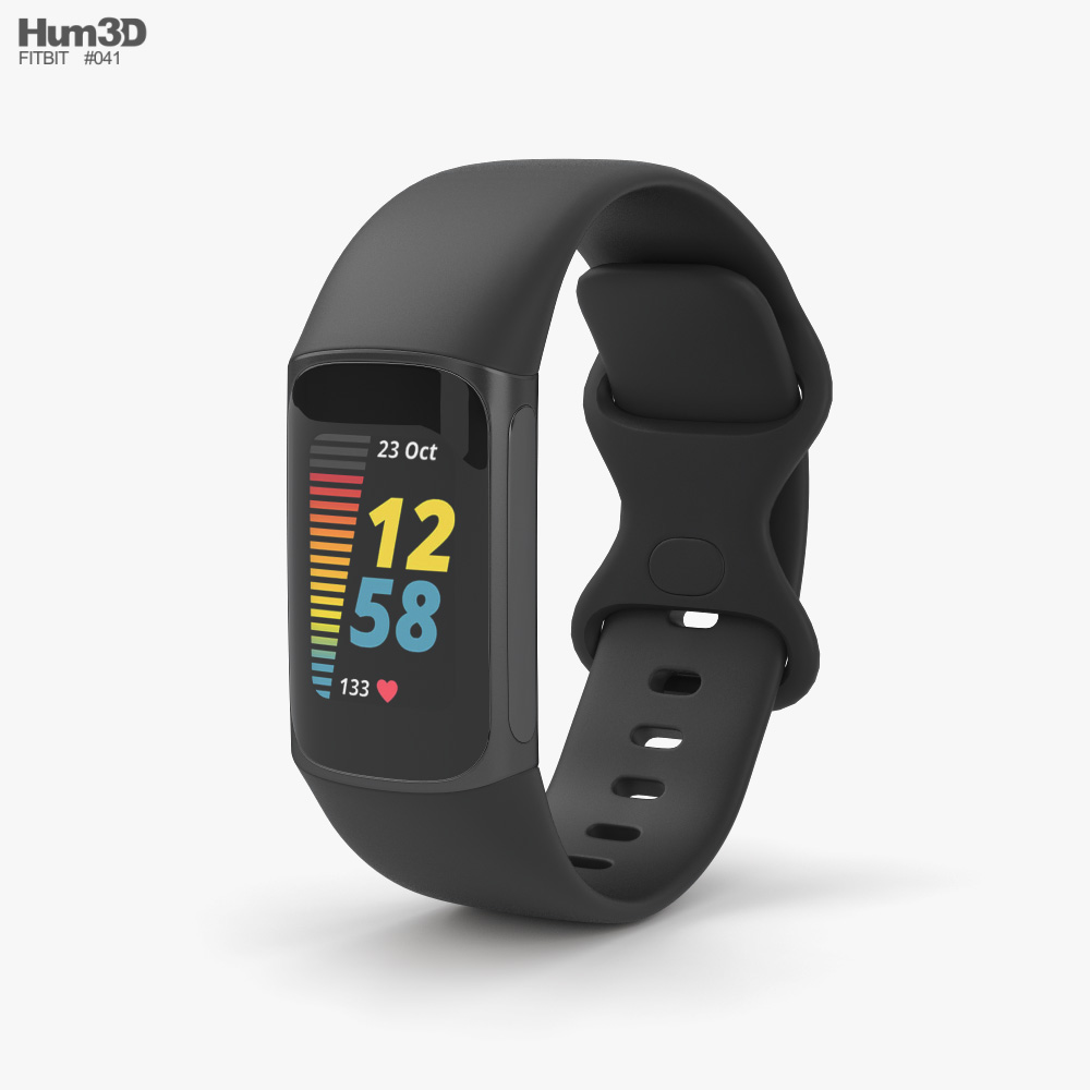 Fitbit Charge 5 Black 3D-Modell