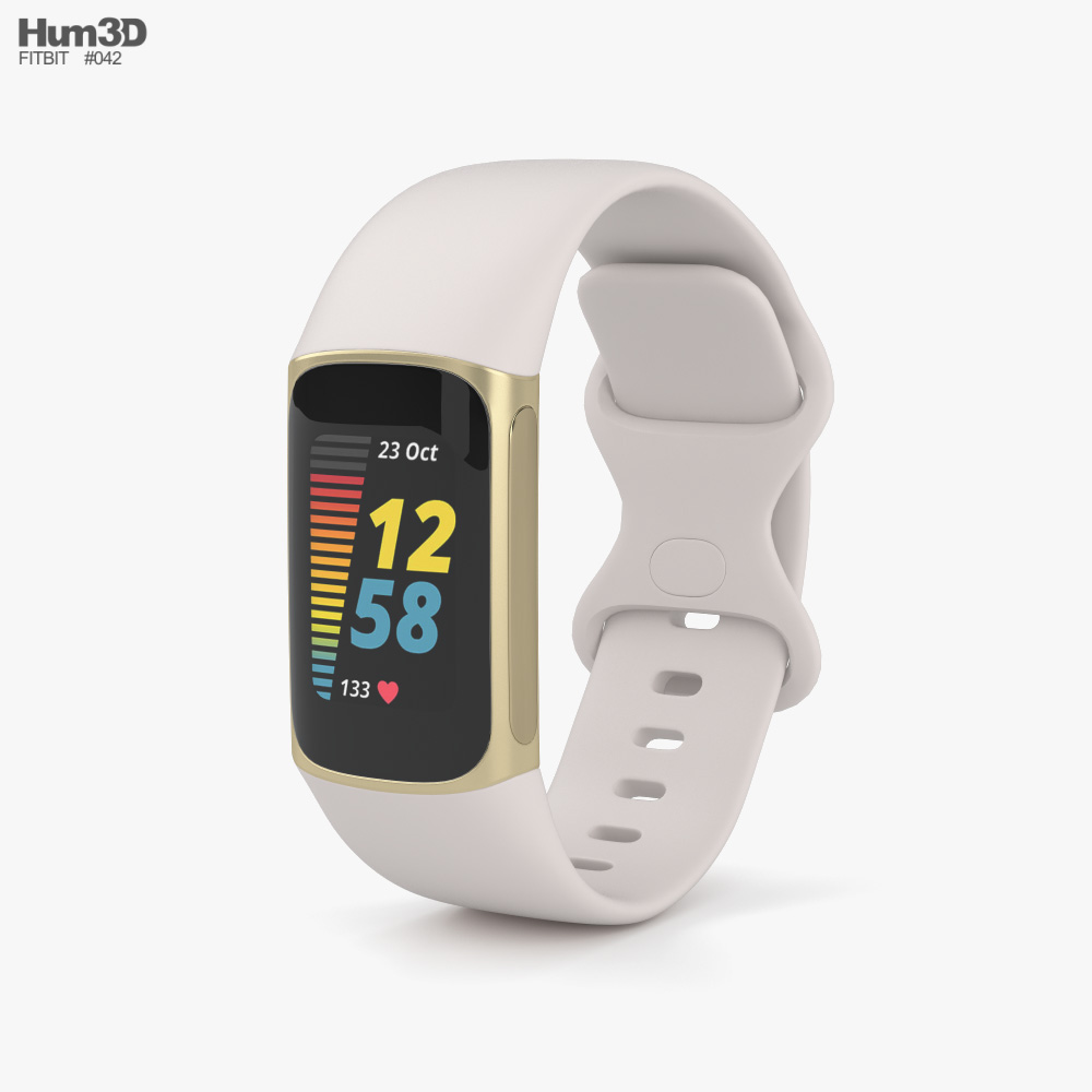Fitbit Charge 5 Lunar White 3D model