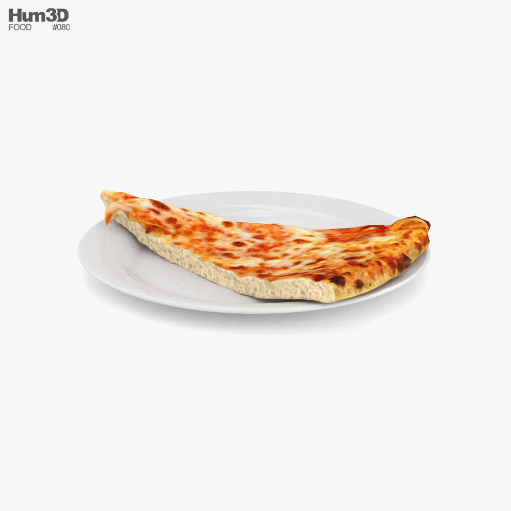 피자 조각 3D 모델 
