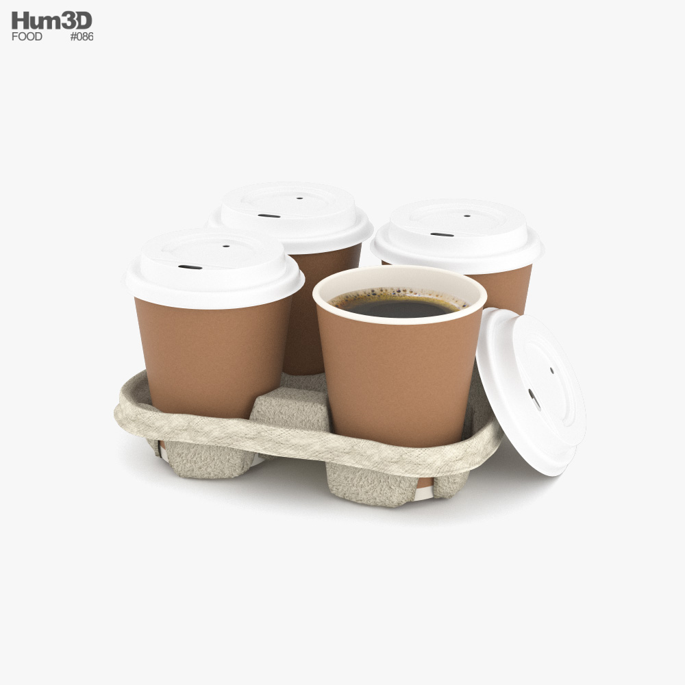 Take-out Coffee In Holder 3D model