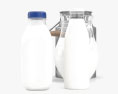 Milk Can and Bottle Set 3d model