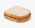 Sandwich au beurre de cacahuète et à la confiture Modèle 3d