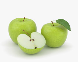 Grüner Apfel 3D-Modell