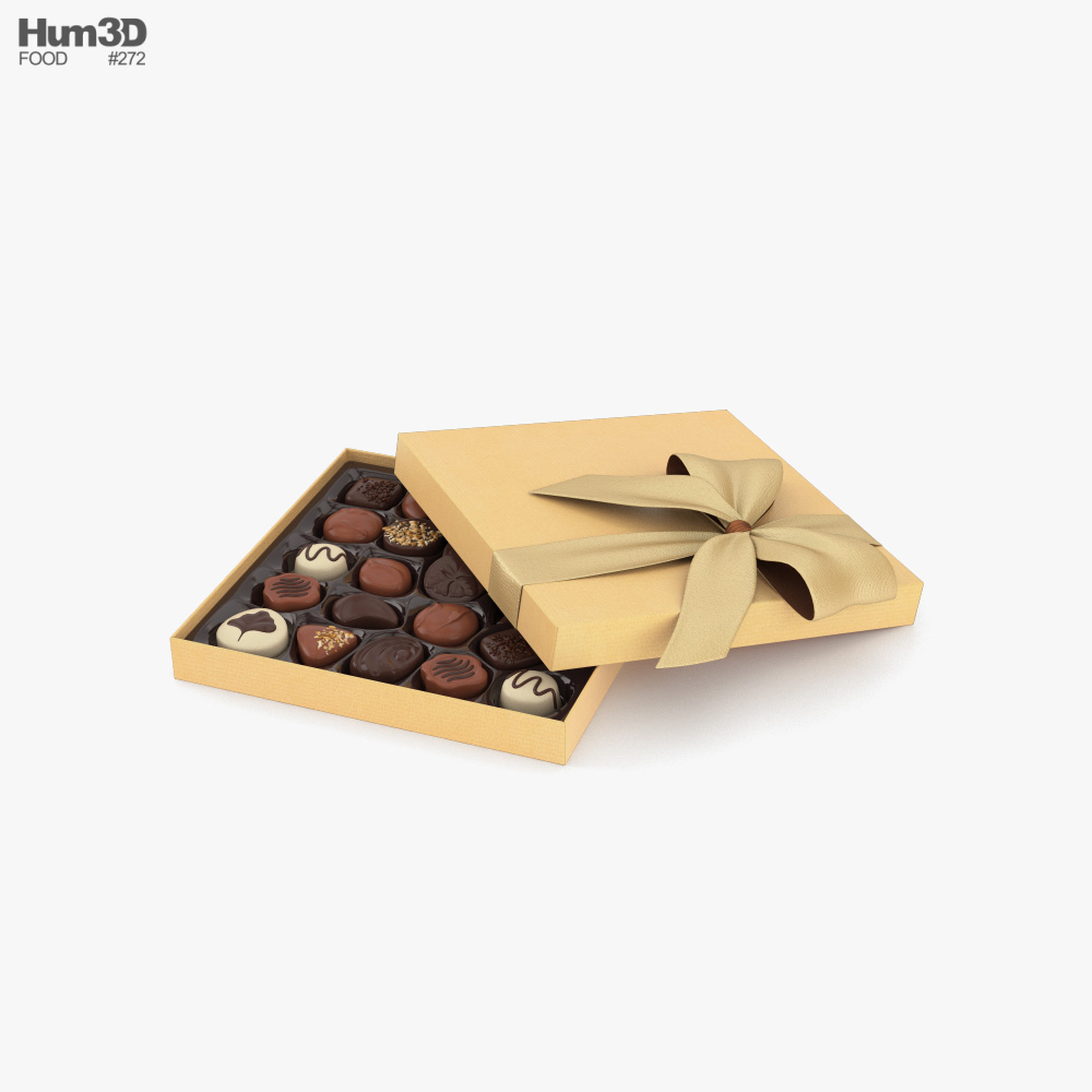 Коробка шоколадних цукерок 3D модель