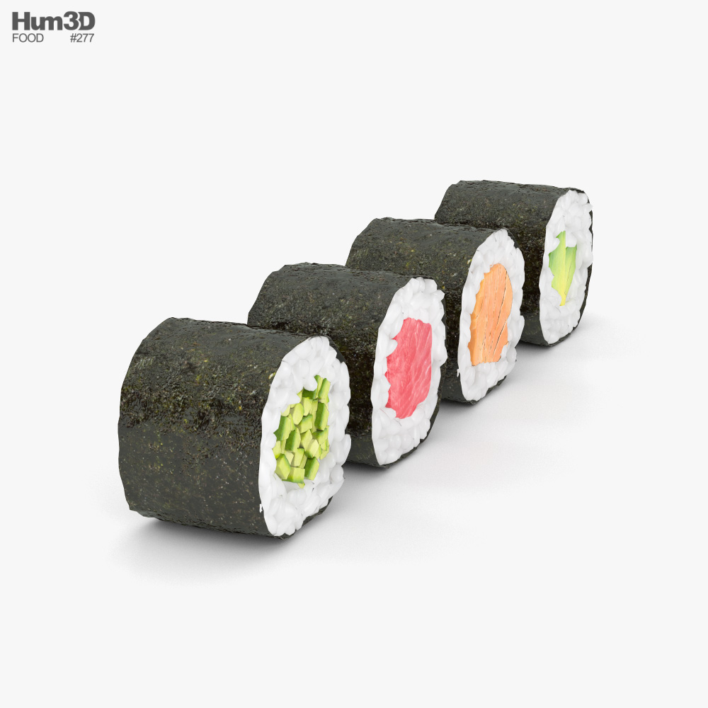 Sushi Maki Rolls 3D 모델 