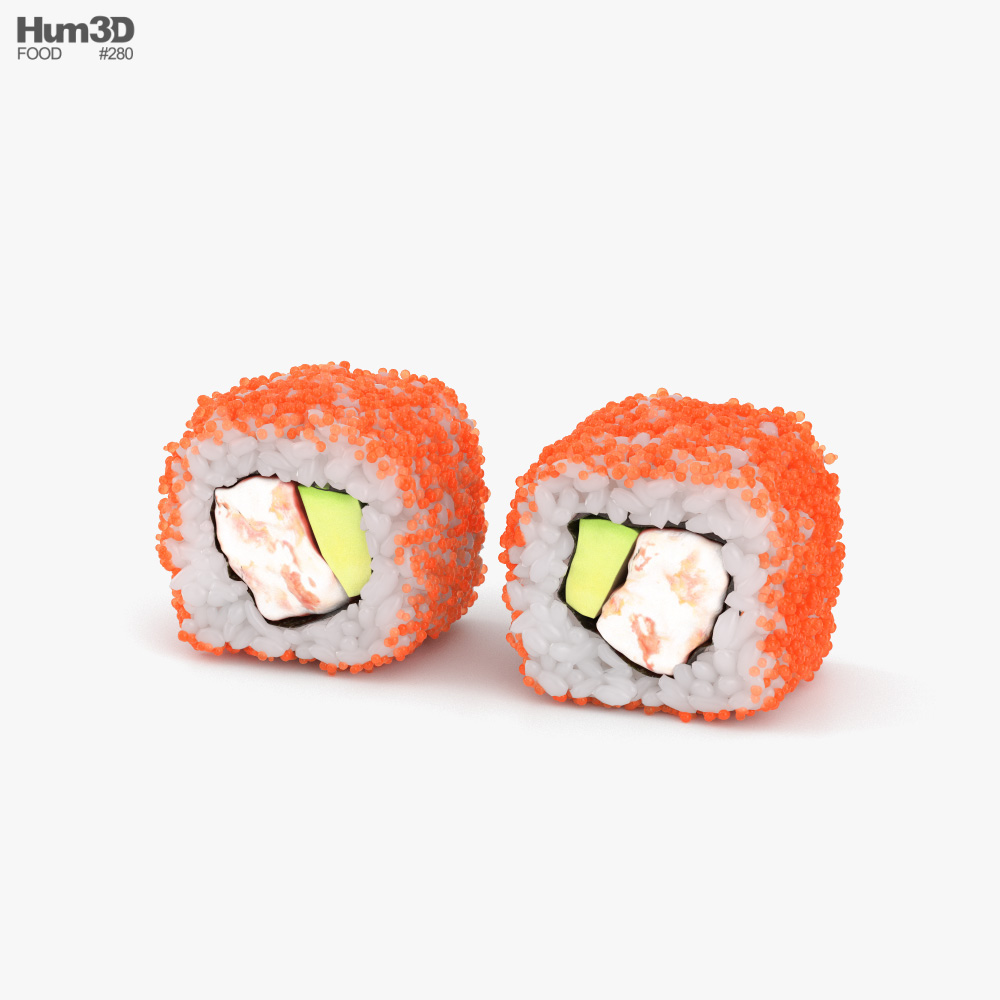 Sushi California Roll Modello 3D