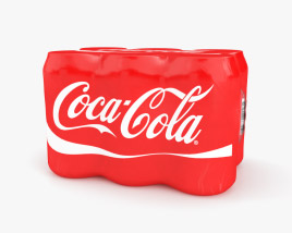Plastic Shrink Wrapped Coca-Cola Cans Pack 3D model