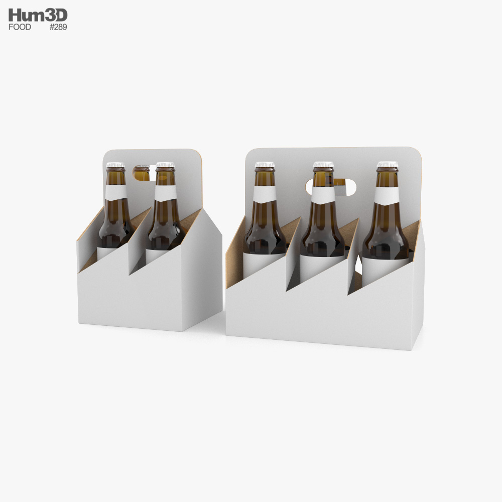 4パックおよび6パック330mlビールキャリア 3Dモデル