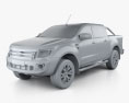 Ford Ranger (T6) 2012 3d model clay render