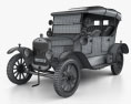 Ford Model T 4door Tourer 1924 Modello 3D wire render
