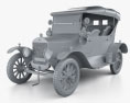 Ford Model T 4door Tourer 1924 3D модель clay render