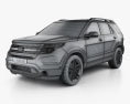 Ford Explorer 2013 3D-Modell wire render