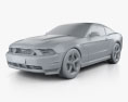 Ford Mustang GT 2012 3d model clay render