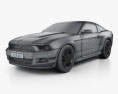 Ford Mustang V6 2012 3D模型 wire render