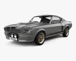 3D model of Ford Mustang Shelby GT500 Eleanor 1967