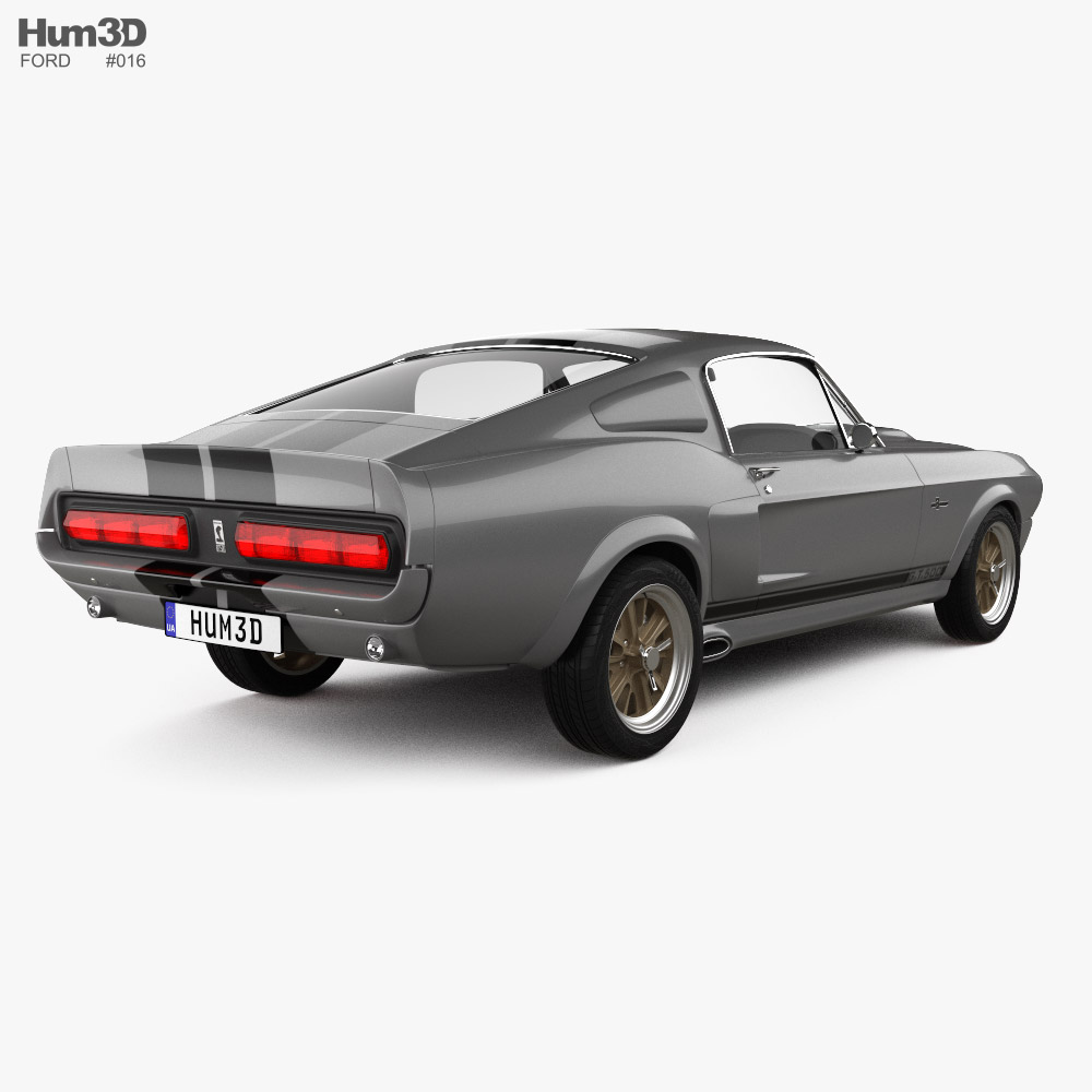 Ford Mustang Shelby GT500 Eleanor 1967 3d model back view