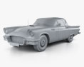 Ford Thunderbird 1957 3D模型 clay render