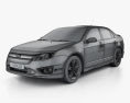 Ford Fusion Sport 2014 3d model wire render